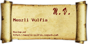 Meszli Vulfia névjegykártya
